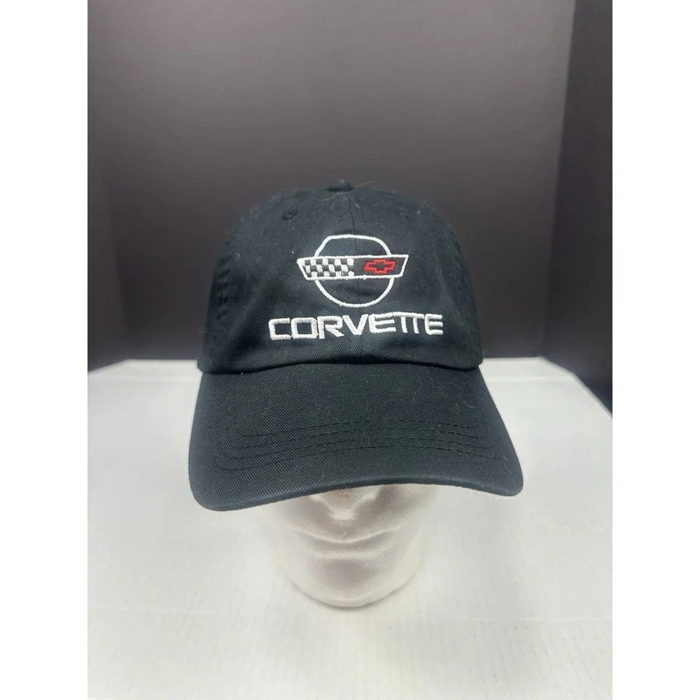 Corvette Mad House High Performance Apparel Relaxed-Fit Strapback Black Hat Cap